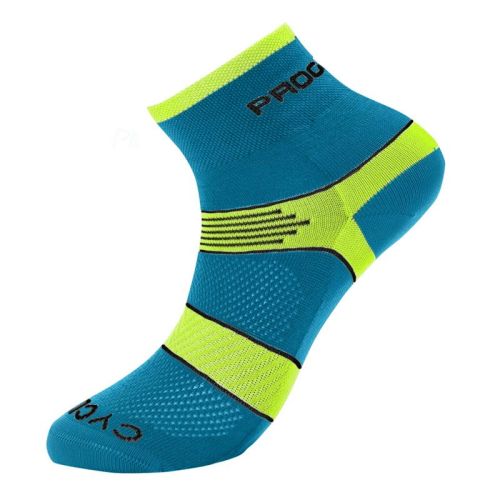 CYCLING SOX cyklistick ponoky - 43-47-petrol/limetka