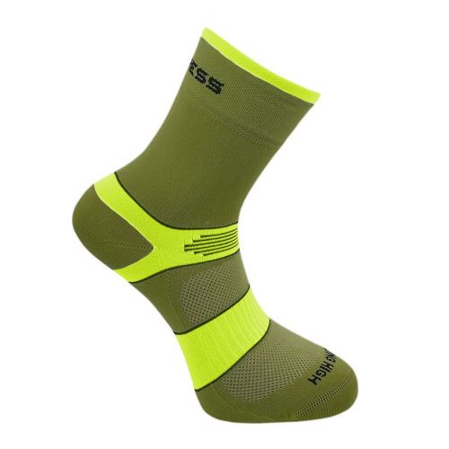 CYCLING HIGH SOX cyklistick ponoky - 35-38-oliva/limetka